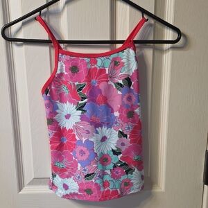 Kanu Surf Pink and Blue Floral Swim Top